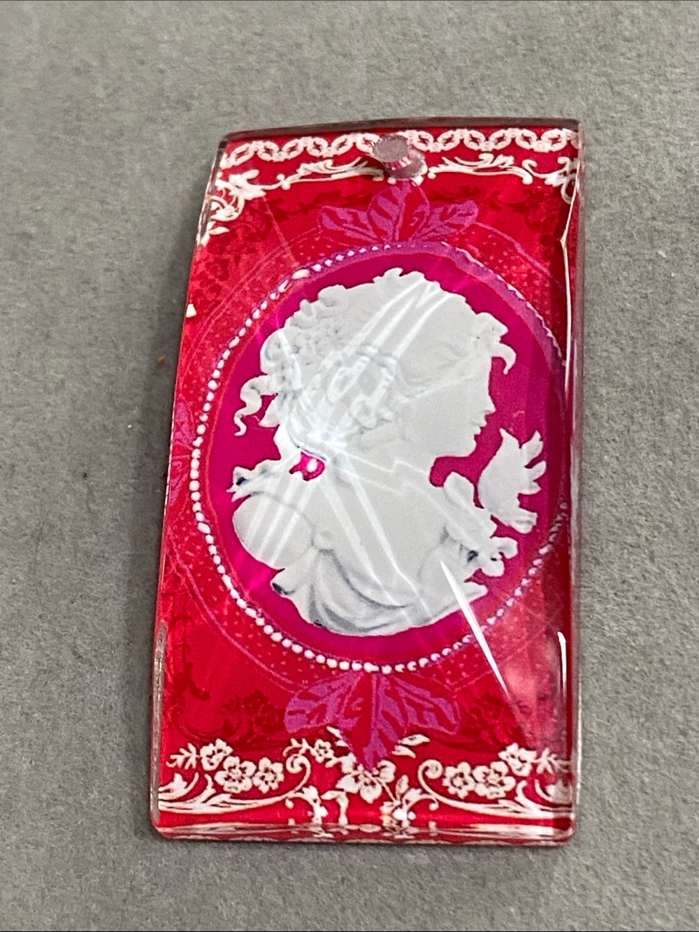 Pink Cameo Resin Pendant
